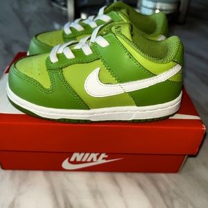 Multi green and white Nike dunks